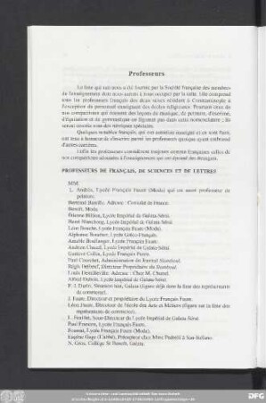 Professeurs