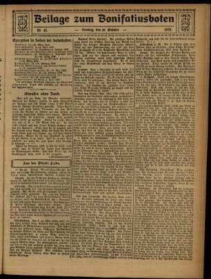 Zweite Ausgabe vom Sonntag, den 18. Oktober 1925.