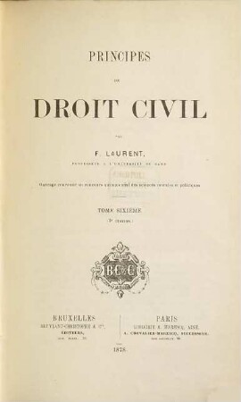 Principes de droit civil, 6
