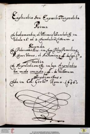 Teil II. 1r–52r Explicatio seu expositio tripartita