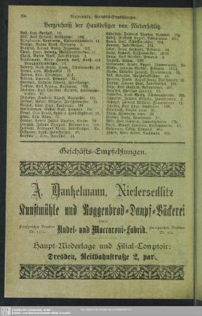 Häuserbuch : Verzeichniß der Hausbesitzer von Niedersedlitz