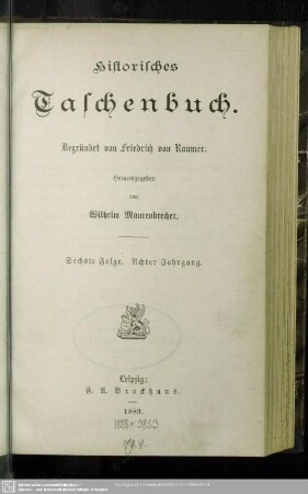6.F.8.1889: Historisches Taschenbuch