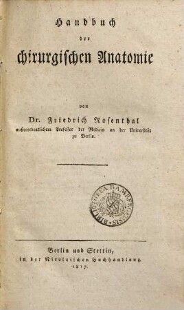 Handbuch der chirurgischen Anatomie