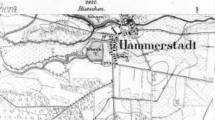Rietschen-Hammerstadt. Meßtischblatt, Sekt. Mücka, 1887