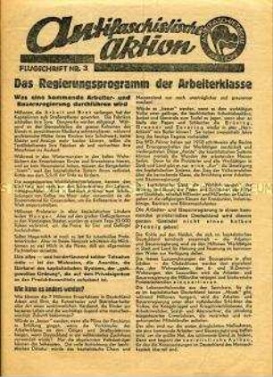 Programmatisches Flugblatt der KPD zur Reichstagswahl am 31. Juli 1932