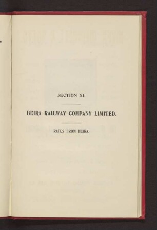SECTION XI. BEIRA RAILWAY COMPANY LIMITED