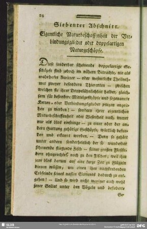 Siebenter Abschnitt. Eigentliche Naturbeschaffenheit der Verbindungsglieder oder doppelartigen Naturgeschöpfe