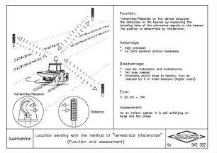 Location sensing with the method of "terrestrical trilateration" (Function and assessment)