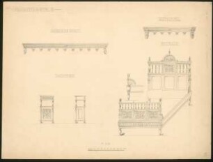 Möbelentwürfe: Schlafzimmermöbel 1:10 (für Regentenstraße 12, Berlin-Tiergarten)