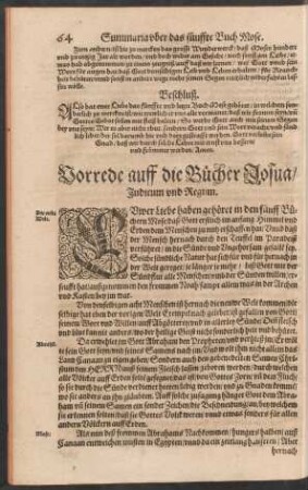 Vorrede auff die Bücher Josua/ Judicum und Regum.
