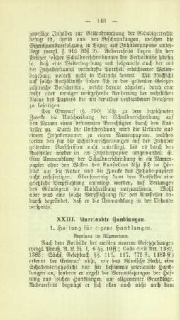 XXIII. Unerlaubte Handlungen
