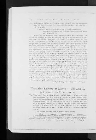 Wendischer Städtetag zu Lübeck. - 1511 Aug. 17. C. Nachträgliche Verhandlungen.
