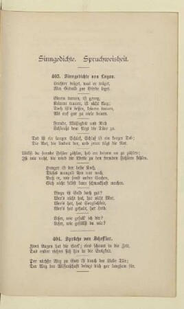 Sinngedichte. Spruchweisheit.