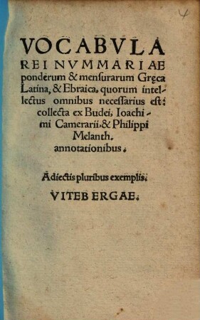 Vocabula rei nummariae ponderum et mensurarum Graeca, Latina, Ebraica ...