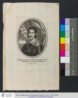 Ferdinand De Medicis II Dv Nom Grand Duc de Toscane et de Florence, et / Peter Aubry Excudit