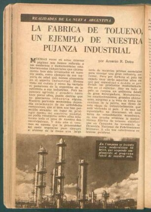 La fábrica de tolueno, un ejemplo de nuestra pujanza industrial