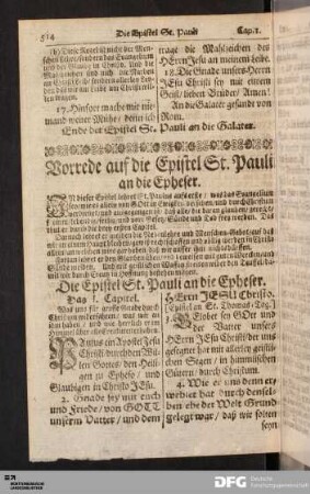 Die Epistel St. Pauli an die Epheser.