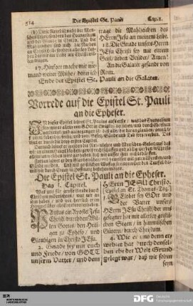 Die Epistel St. Pauli an die Epheser.