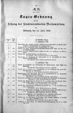 Tages-Ordnung, 24. Juni 1903