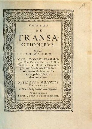 Theses De Transactionibvs