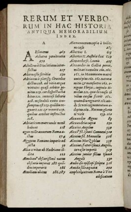 Rerum Et Verborum In Hac Historia Antiqua Memorabilium Index