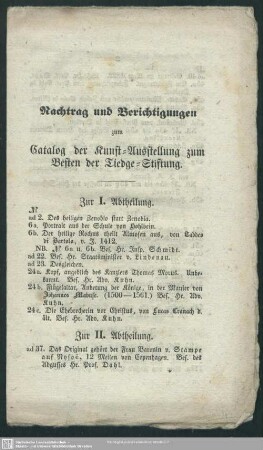 [Nachtr.]: Nachtrag und Berichtigungen zum Catalog der ...