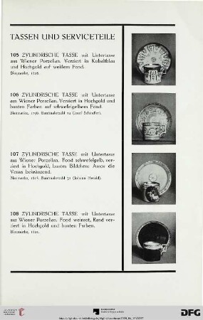 Tassen und Serviceteile (Nr. 105-237)