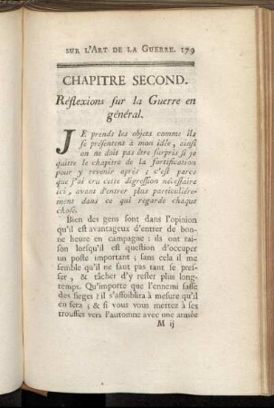 Chapitre second. Réflexions sur la Guerre en général.