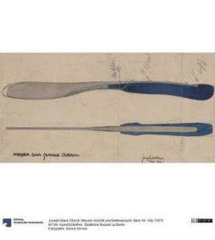 Messer, Ansicht und Seitenansicht