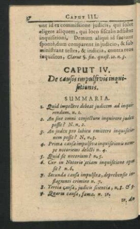 Caput IV. De causis impulsivis inquisitionis.