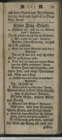 Kleine Frag-Stücke
