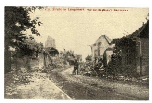 Nummerierte Kriegs-Erinnerungs-Karte: Nr. 75: Straße in Langemark