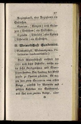II. Woiwodschaft Sandomirs.