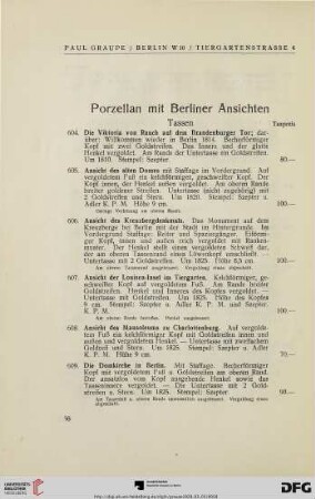 Porzellan mit Berliner Ansichten (Nr. 604-714)