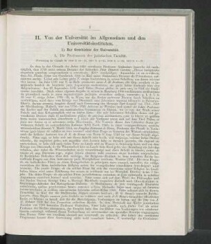 II. Von der Universität im Allgemeinen und den Universitätsinstituten.