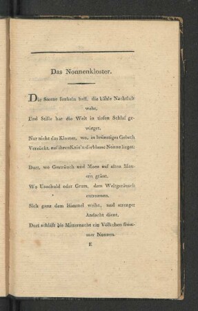 Das Nonnenkloster.