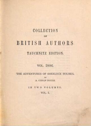 The adventures of Sherlock Holmes, 1