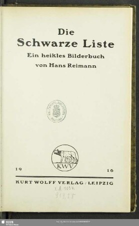 Die schwarze Liste : ein heikles Bilderbuch