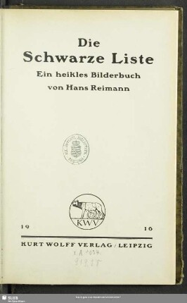 Die schwarze Liste : ein heikles Bilderbuch