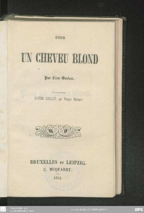 Pour un cheveu blond