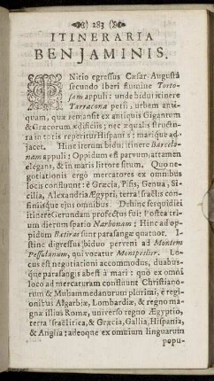 Itineraria Benjaminis