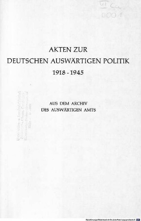 Akten zur deutschen auswärtigen Politik : 1918 - 1945 ; aus dem Archiv des Auswärtigen Amtes, B,7. 1925 - 1933 ; 1. Oktober bis 31. Dezember 1927