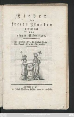 Lieder den freien Franken gewiedmet