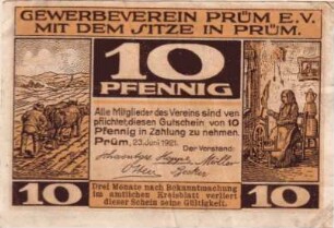 Notgeld des Gewerbevereins Prüm e.V. in Prüm