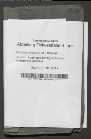 Erblasser: Kleine, Johann Friedrich Maria Joseph: Testament