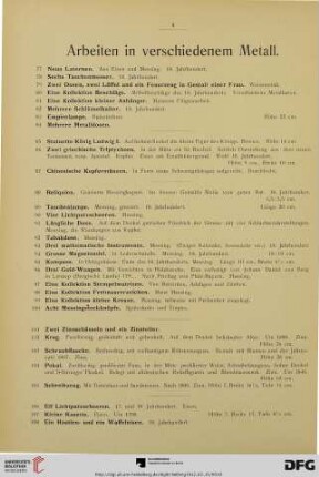 Arbeiten in verschiedenem Metall (Nr. 77-114)
