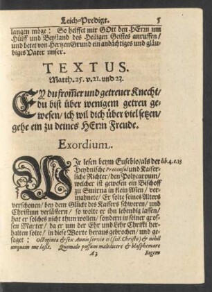 Textus. Matth. 25. v. 21. und 23.