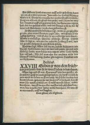 Beschluß. XXVIII