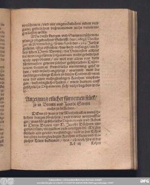 Anzeigung etlicher fürnemen stück/ so in Brentii und Jacobi Streitt nicht zu billichen.