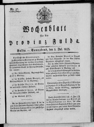 Nr. 27, Ausgabe vom 5. Juli 1823
